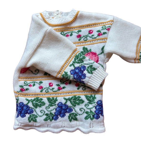 Other - Girls Floral w Ruffle Sweater Back Zip! Sz 12 months! Upscale!